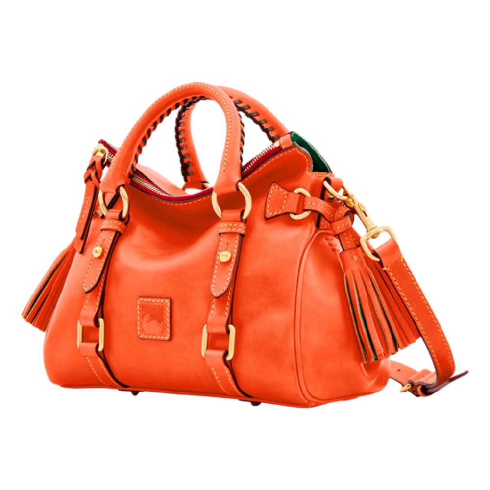 Dooney & Bourke Florentine Leather Satchel Pumpkin Spice - Picture 2 of 16